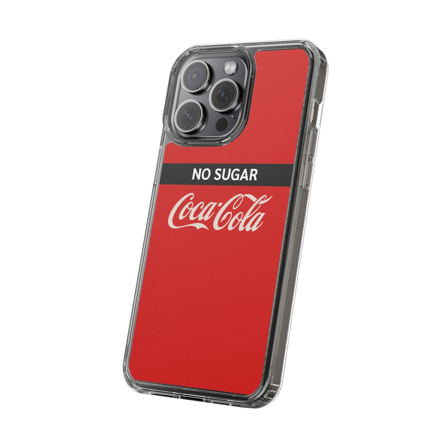 Coca-Cola No Sugar Clear Phone Case - Stylish and Trendy Accessory