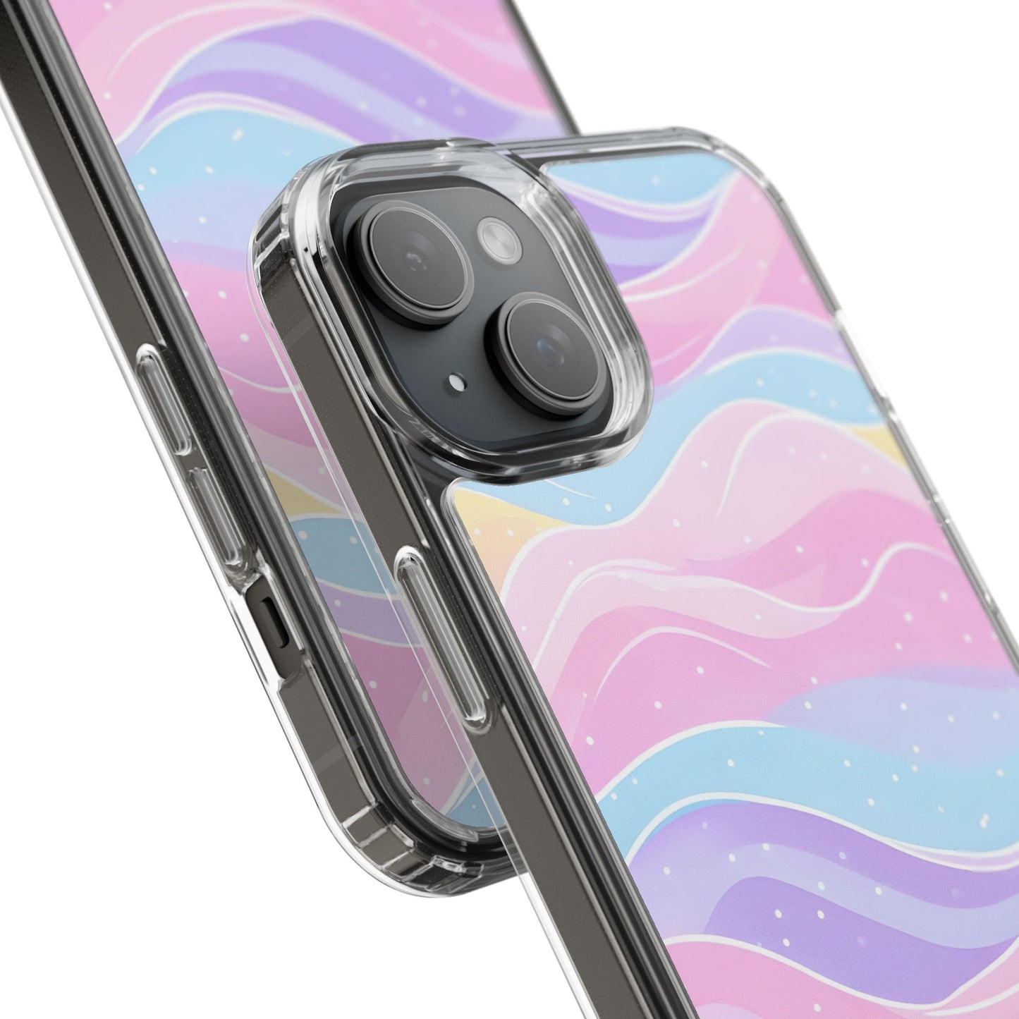 Pastel Wave Clear Phone Case - Stylish Protection for Your Device