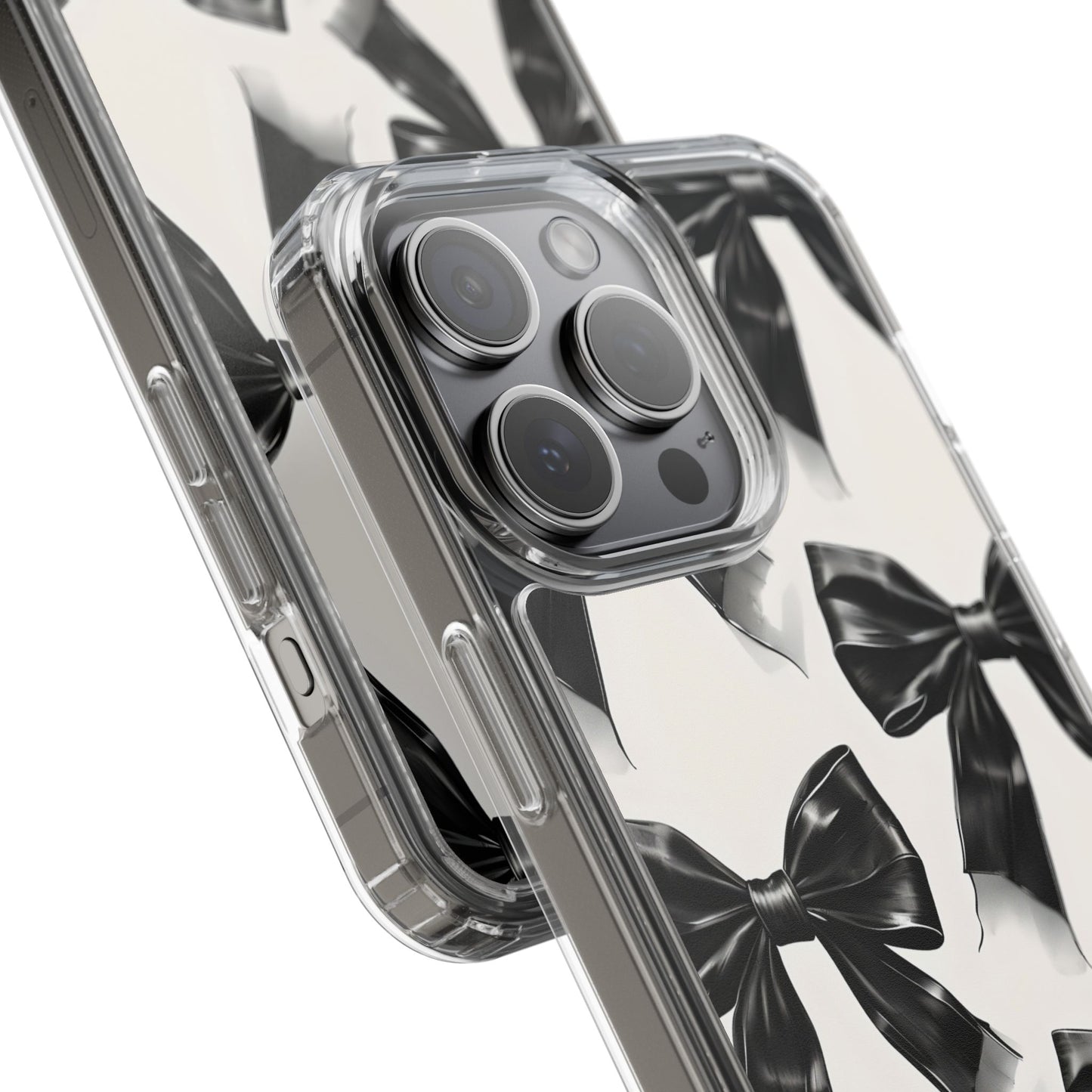 Elegant Bow Clear Phone Case - Stylish & Protective