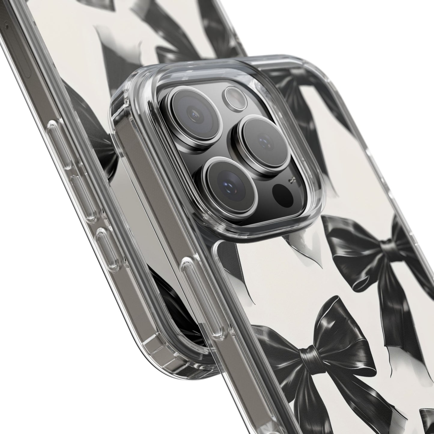 Elegant Bow Clear Phone Case - Stylish & Protective