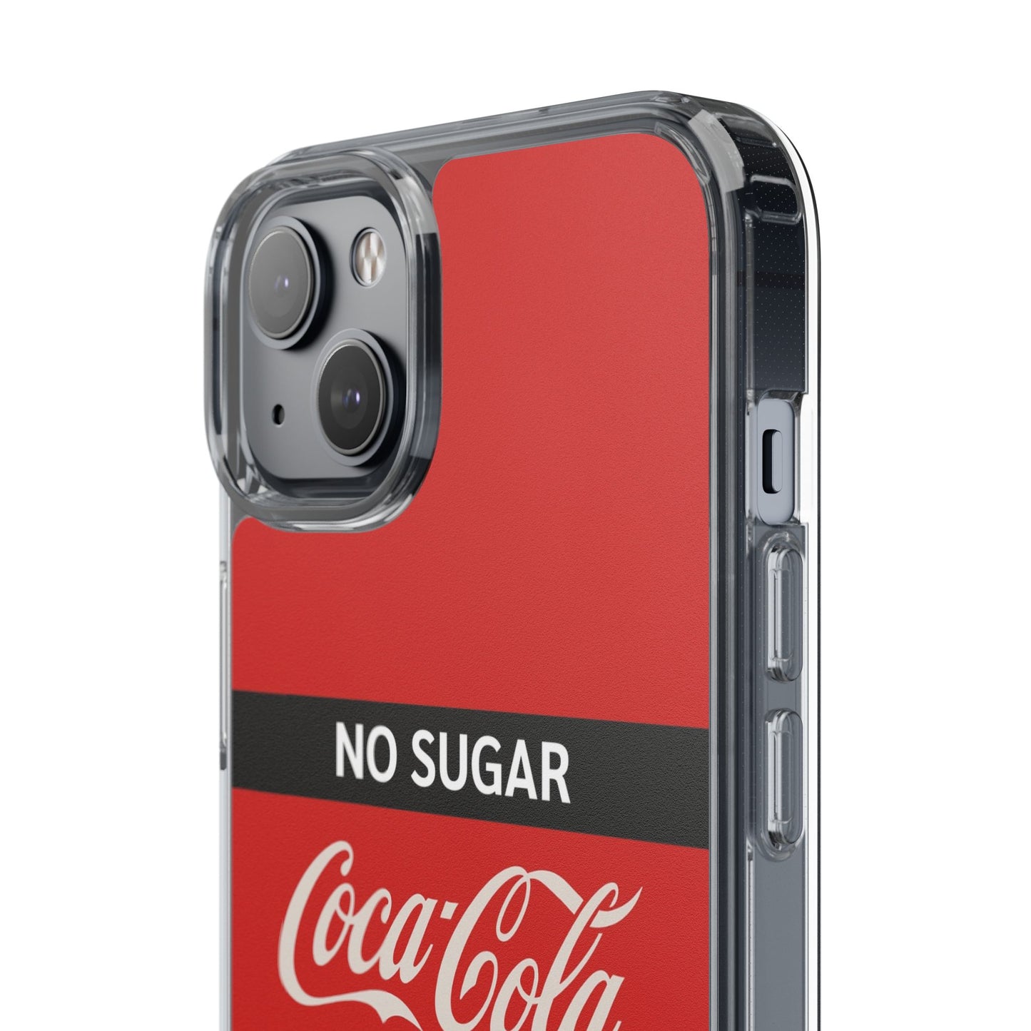 Coca-Cola No Sugar Clear Phone Case - Stylish and Trendy Accessory