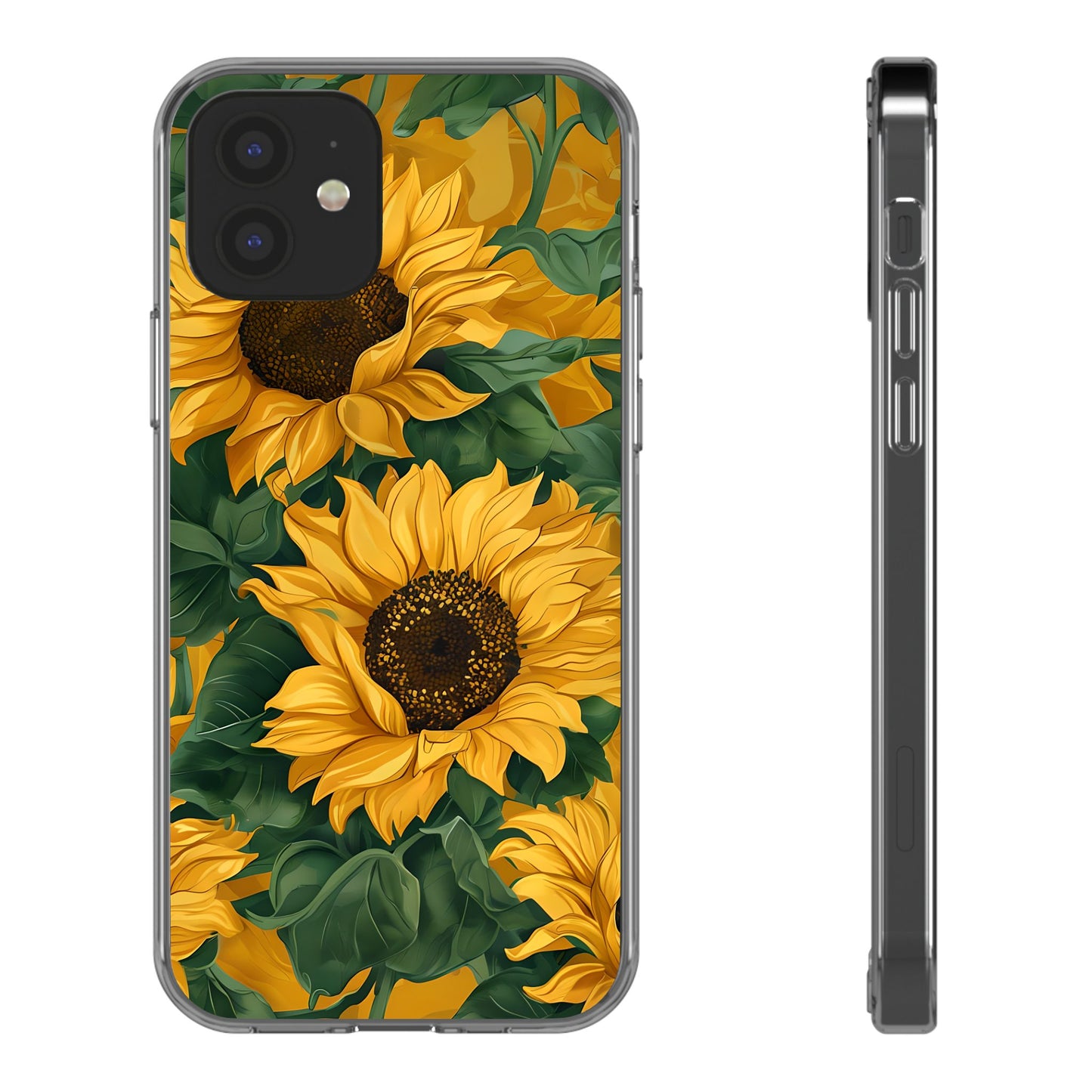 Sunflower Clear Phone Case – Stylish Floral Protective Cover