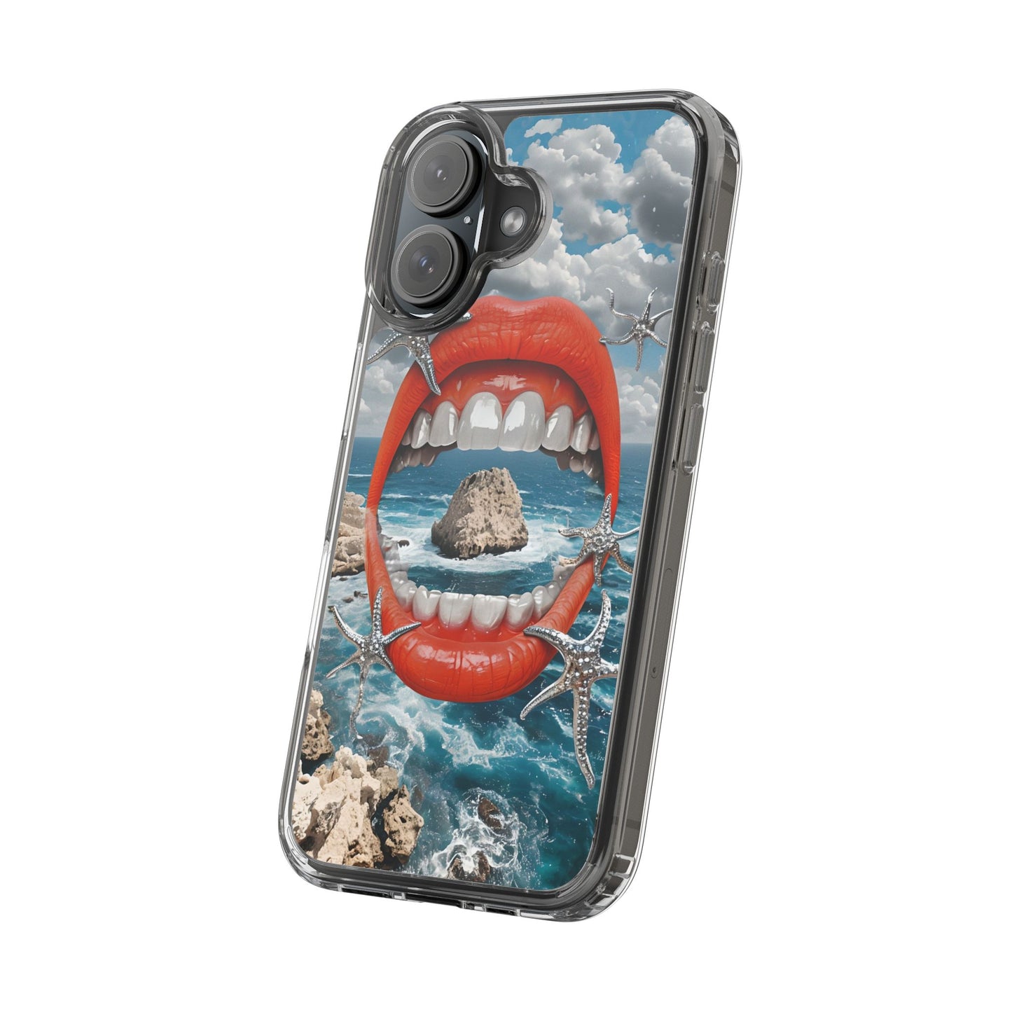 Ocean View Mouth Clear Phone Case - Beachy Vibe Design