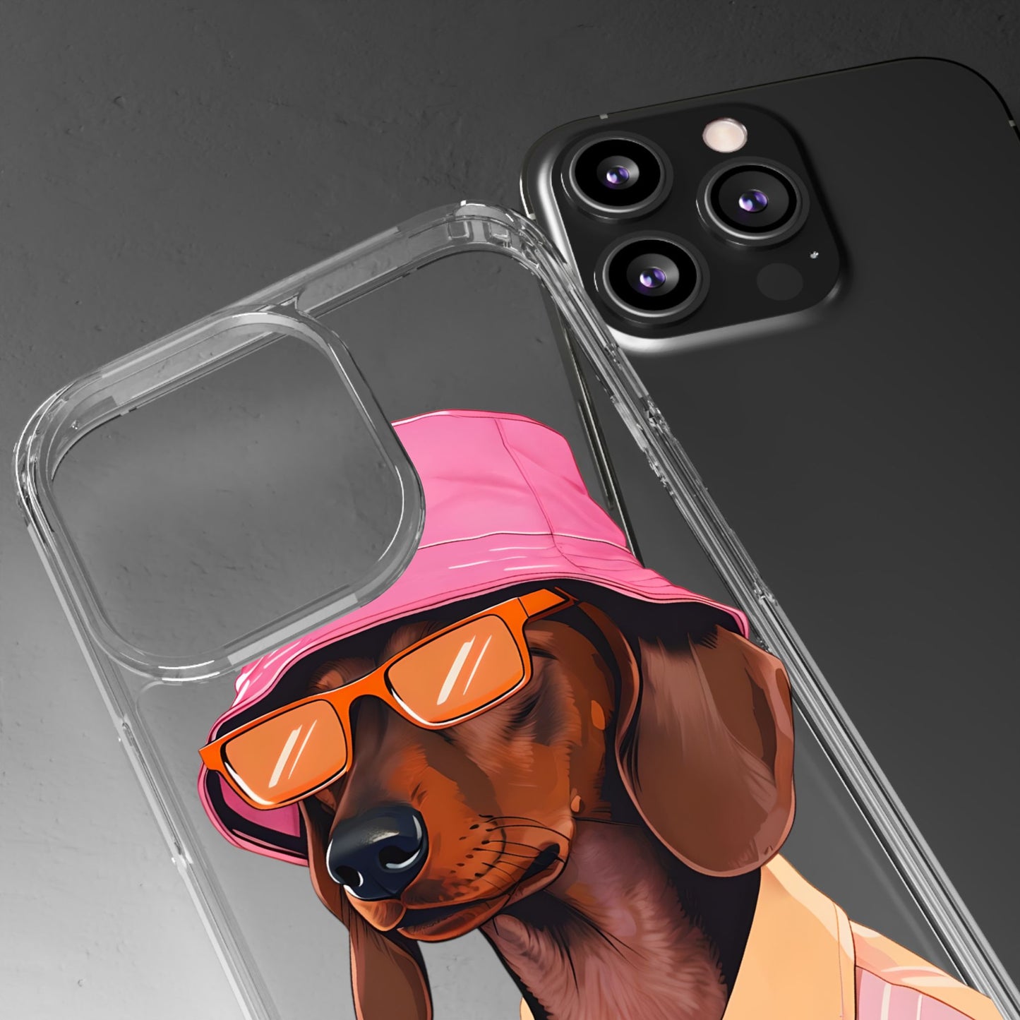 Cool Dachshund Clear Phone Case - Stylish Dog Design for Pet Lovers