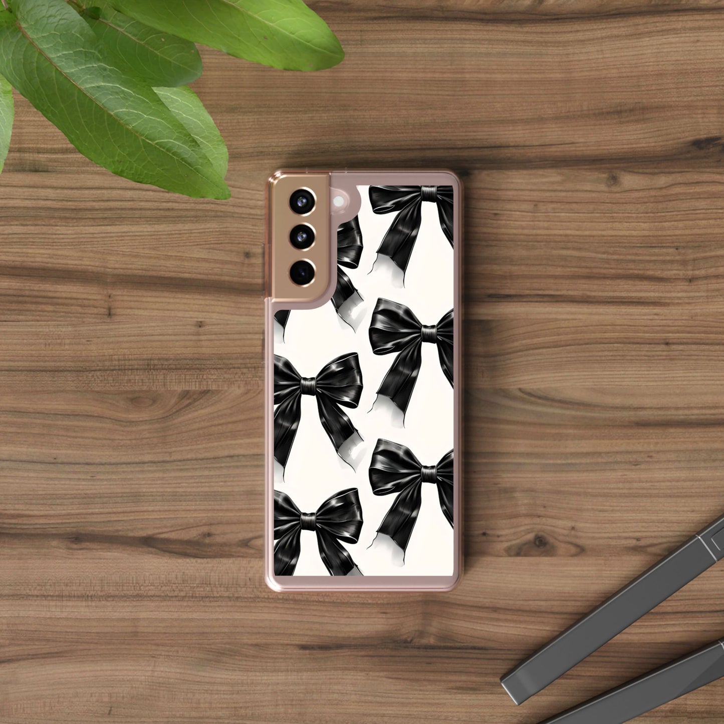 Elegant Bow Clear Phone Case - Stylish & Protective