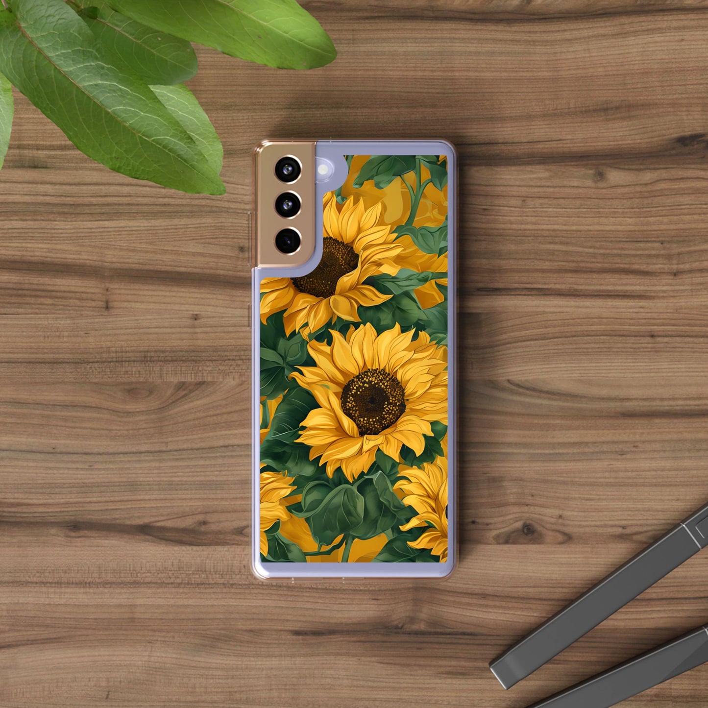 Sunflower Clear Phone Case – Stylish Floral Protective Cover