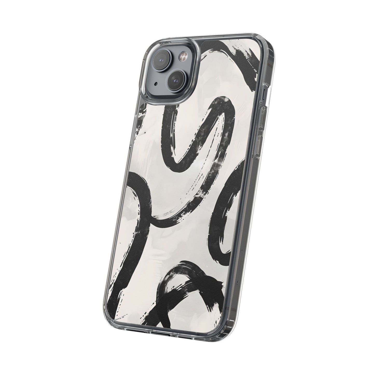 Modern Abstract Clear Phone Case, Trendy Cellphone Protector, Minimalist Style, Gift for Him or Her, Unique Phone Cover