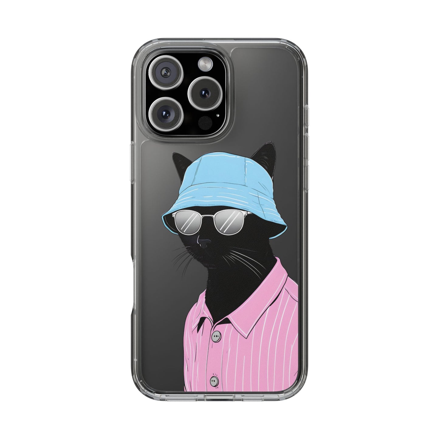 Cool Cat Phone Case with Sunglasses & Hat Design
