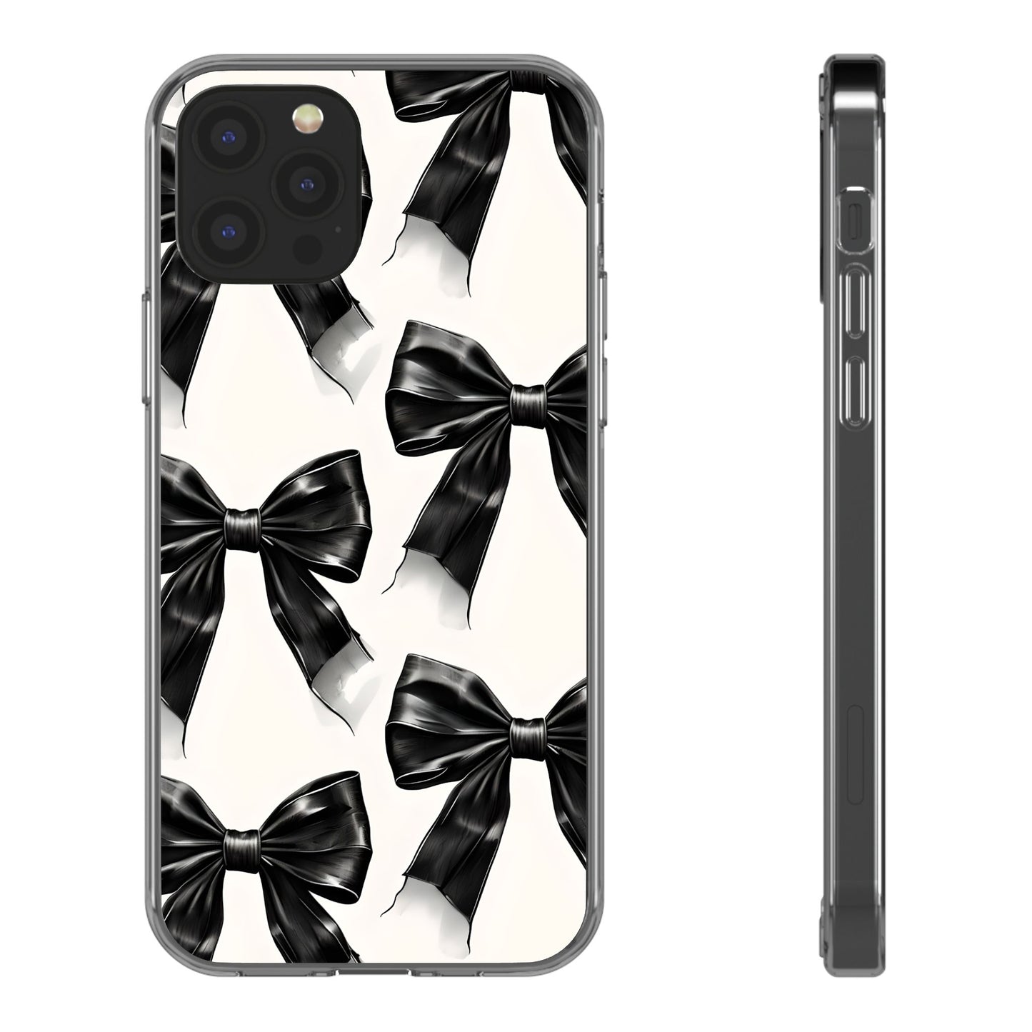 Elegant Bow Clear Phone Case - Stylish & Protective