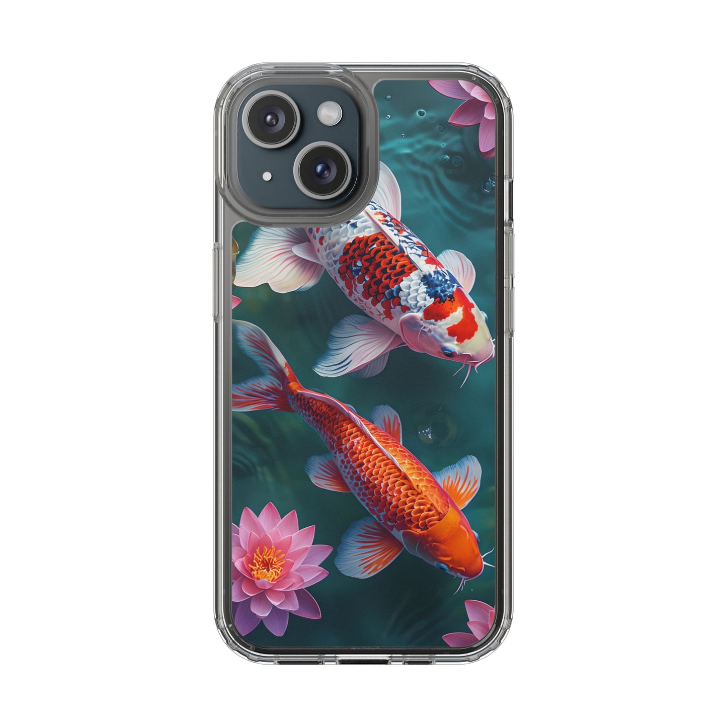 Koi Fish Clear Phone Case - Stylish Transparent Protector for Nature Lovers