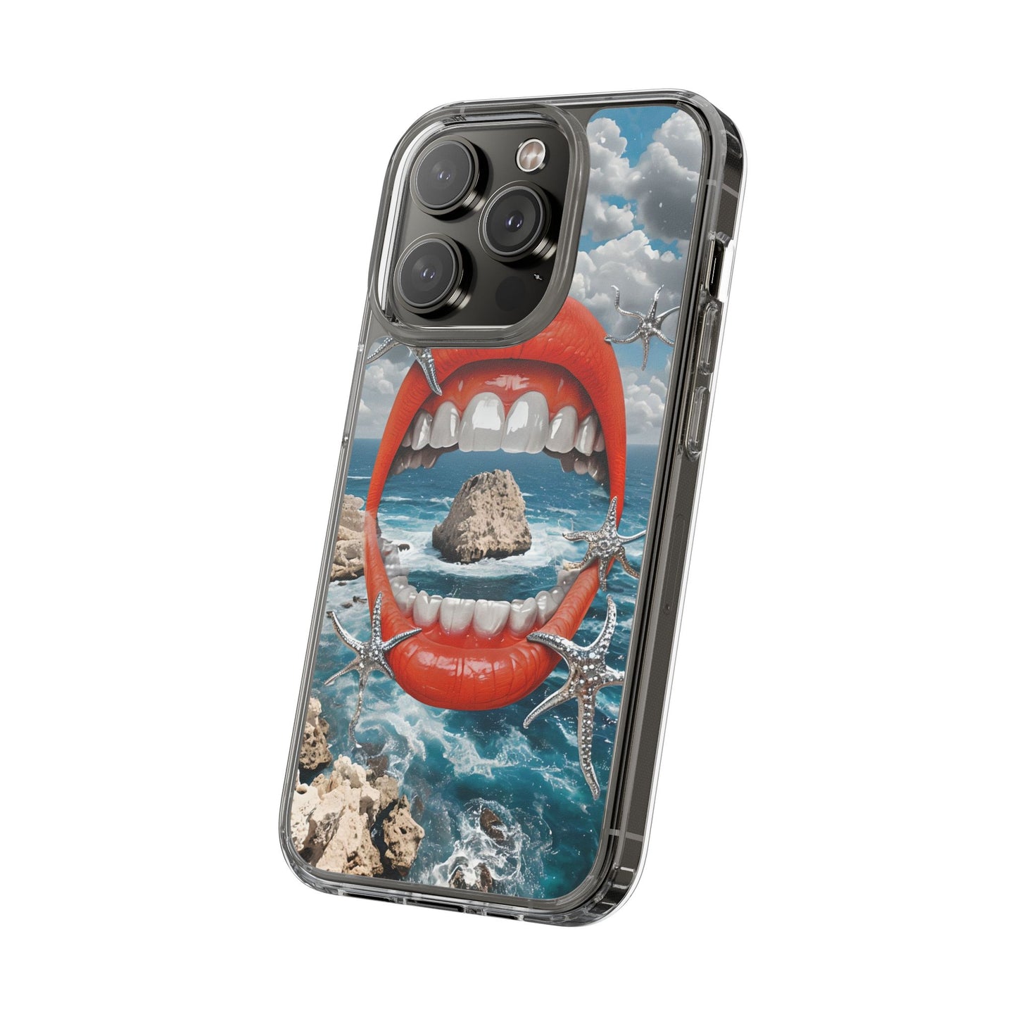 Ocean View Mouth Clear Phone Case - Beachy Vibe Design
