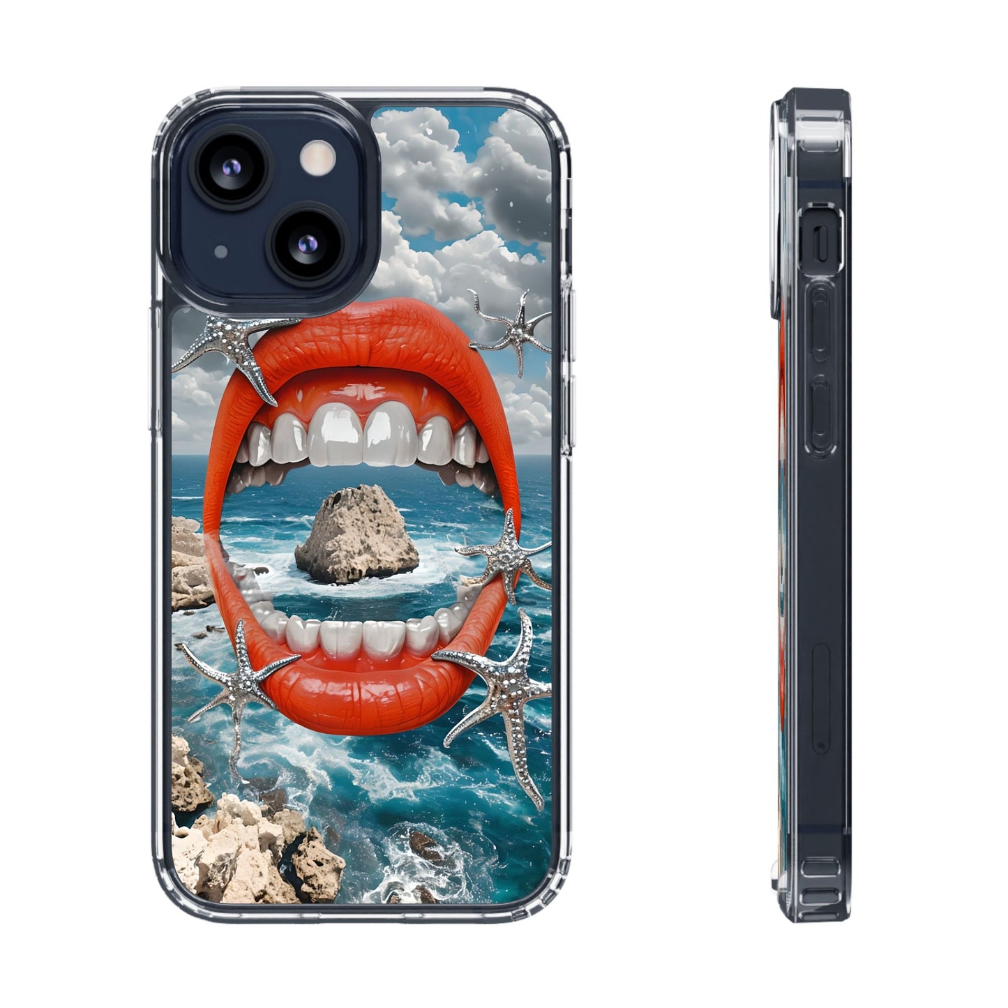 Ocean View Mouth Clear Phone Case - Beachy Vibe Design