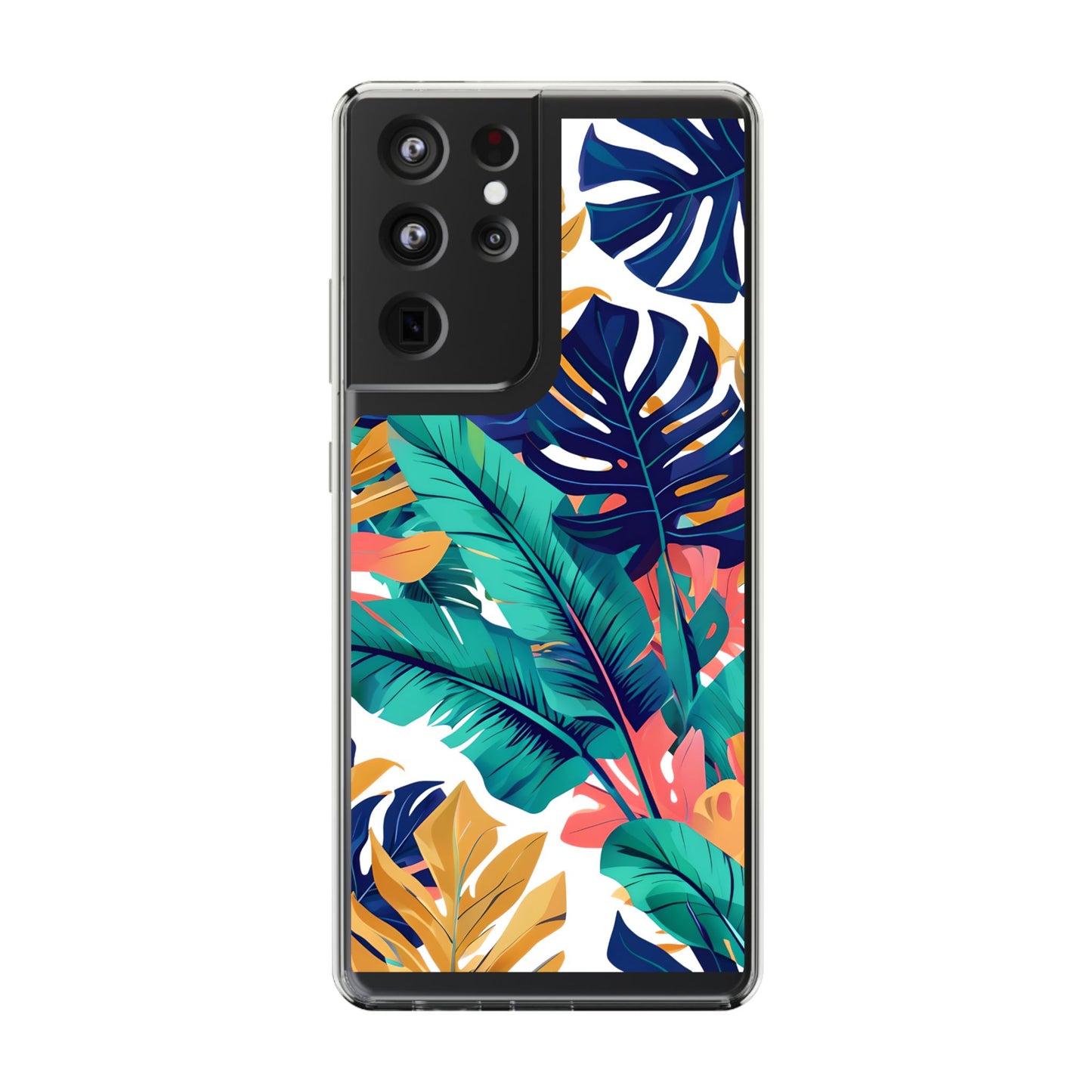 Tropical Leaf Clear Phone Case - Stylish & Protective for Nature Lovers
