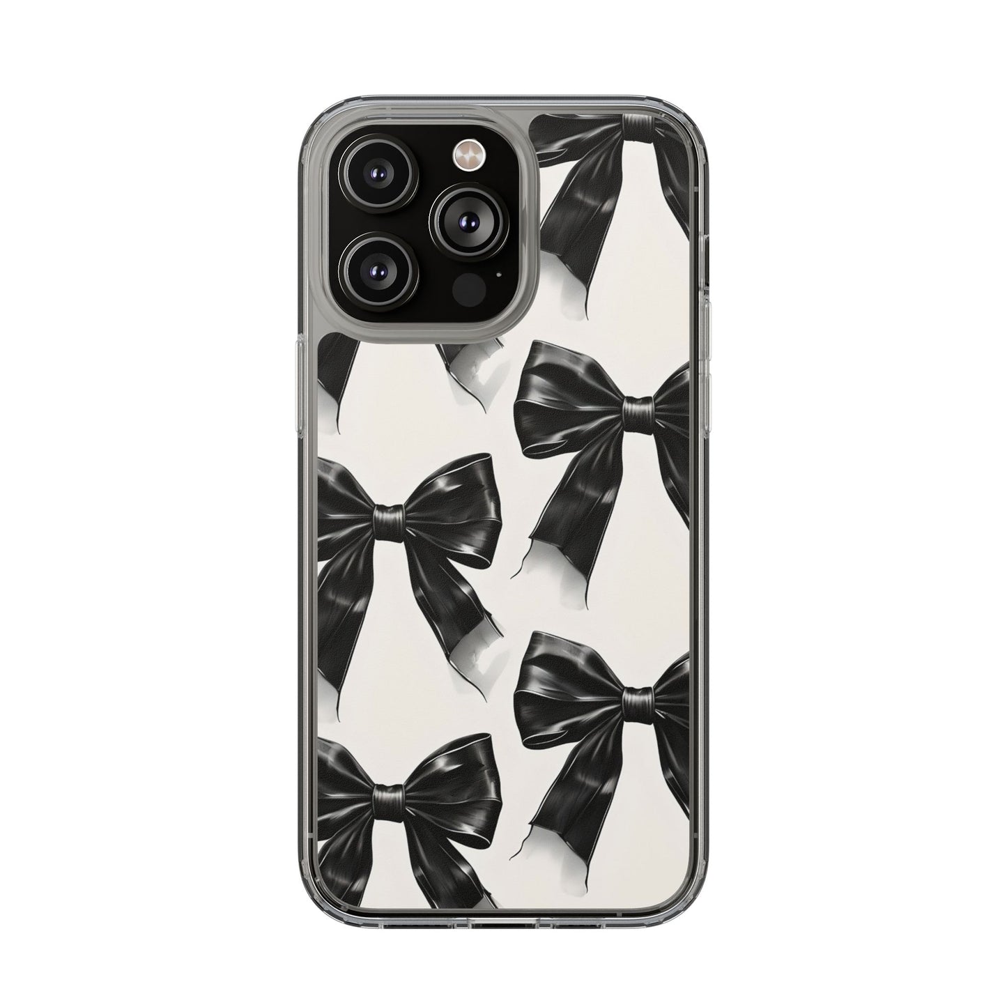 Elegant Bow Clear Phone Case - Stylish & Protective