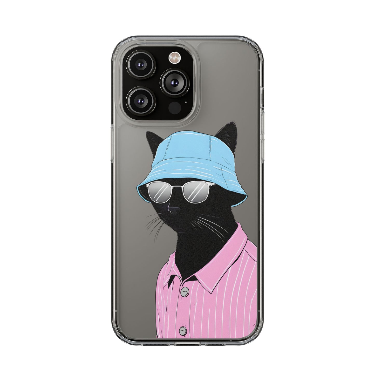 Cool Cat Phone Case with Sunglasses & Hat Design