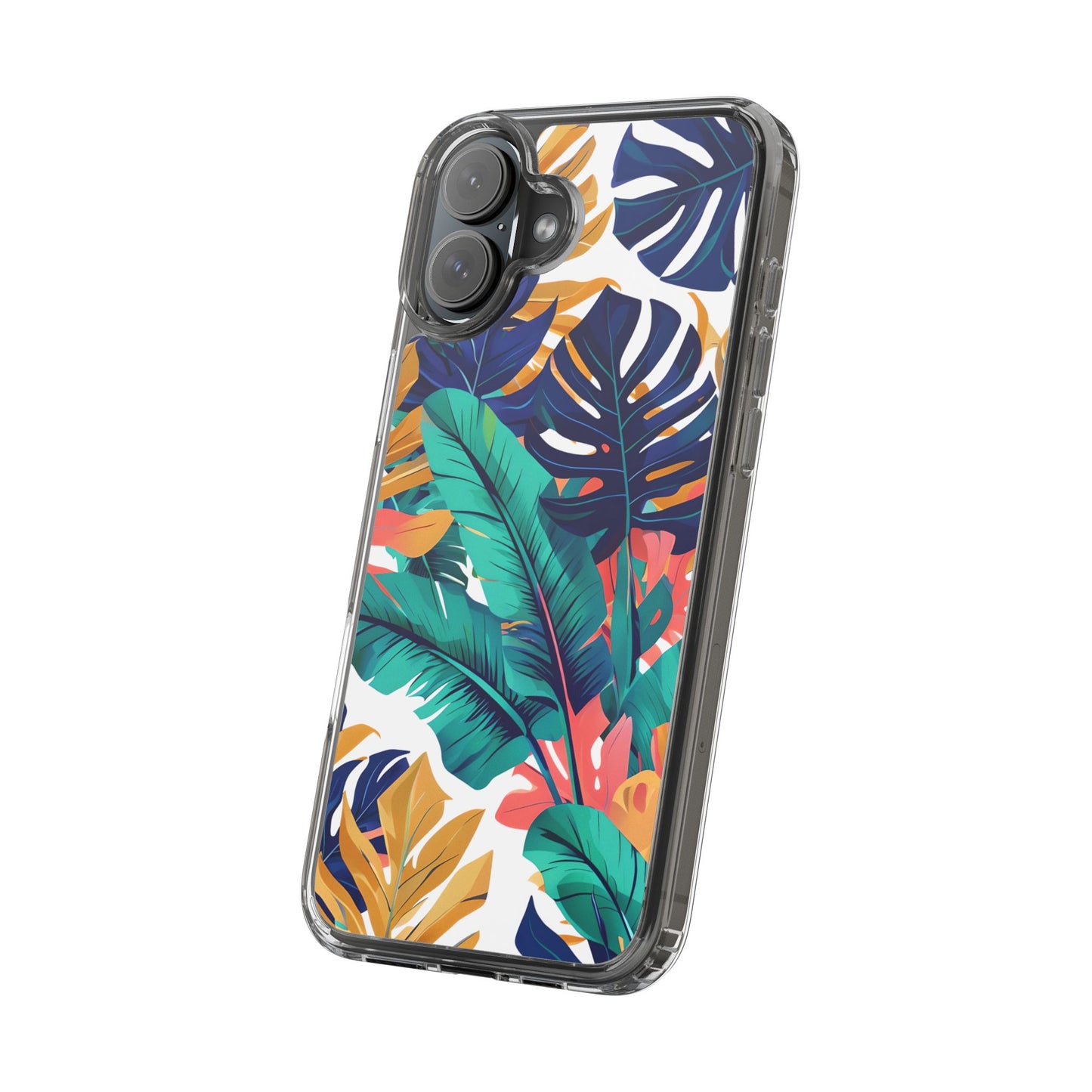 Tropical Leaf Clear Phone Case - Stylish & Protective for Nature Lovers