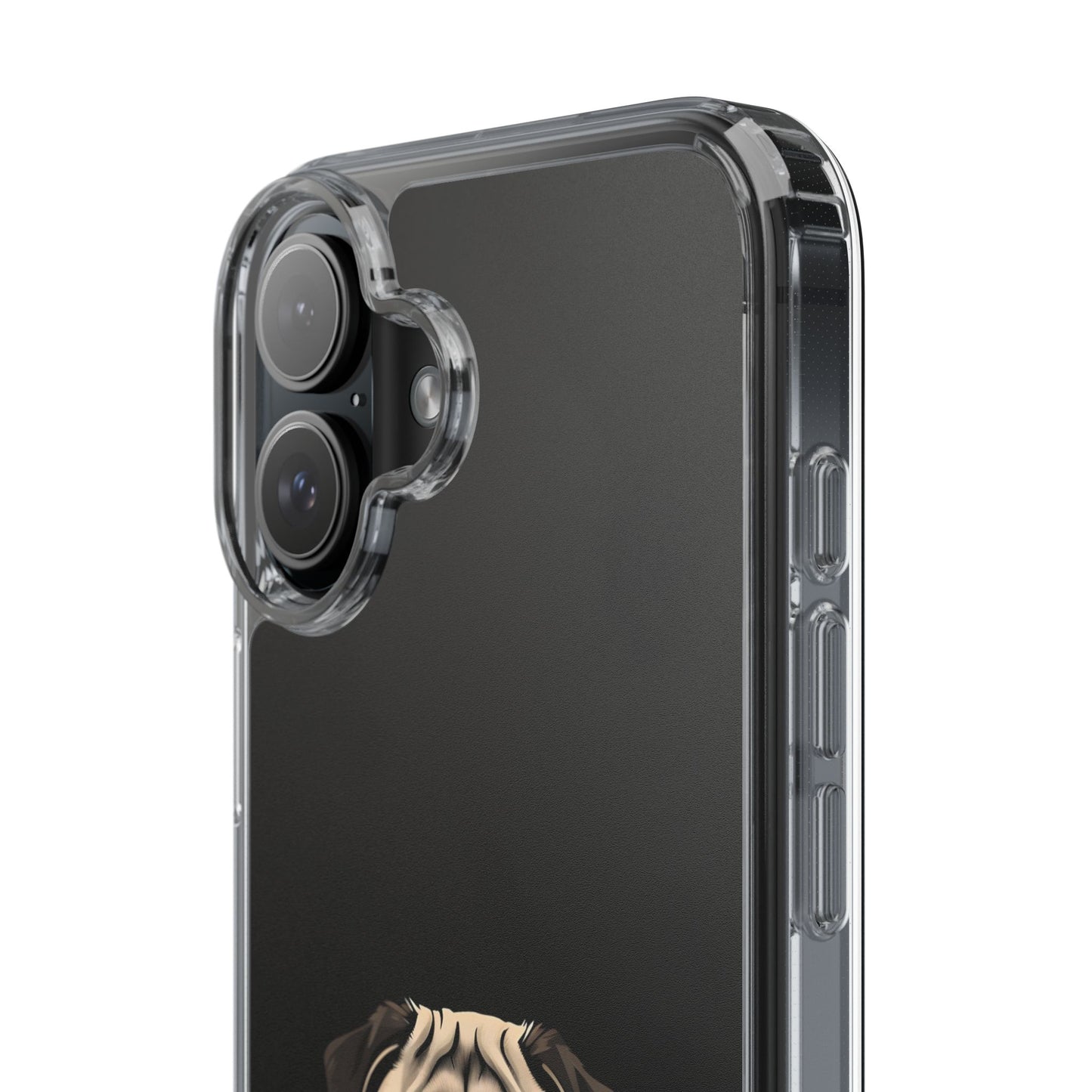 Pug Dog Clear Case with Coffee Mug Design - Cute Phone Cover