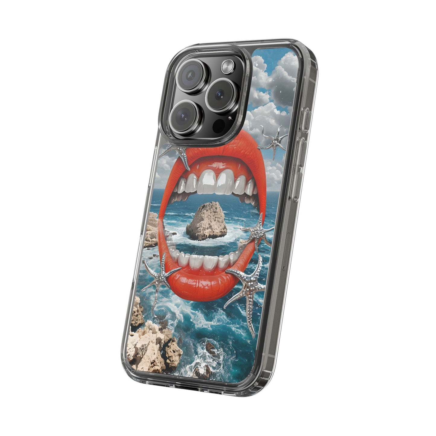 Ocean View Mouth Clear Phone Case - Beachy Vibe Design