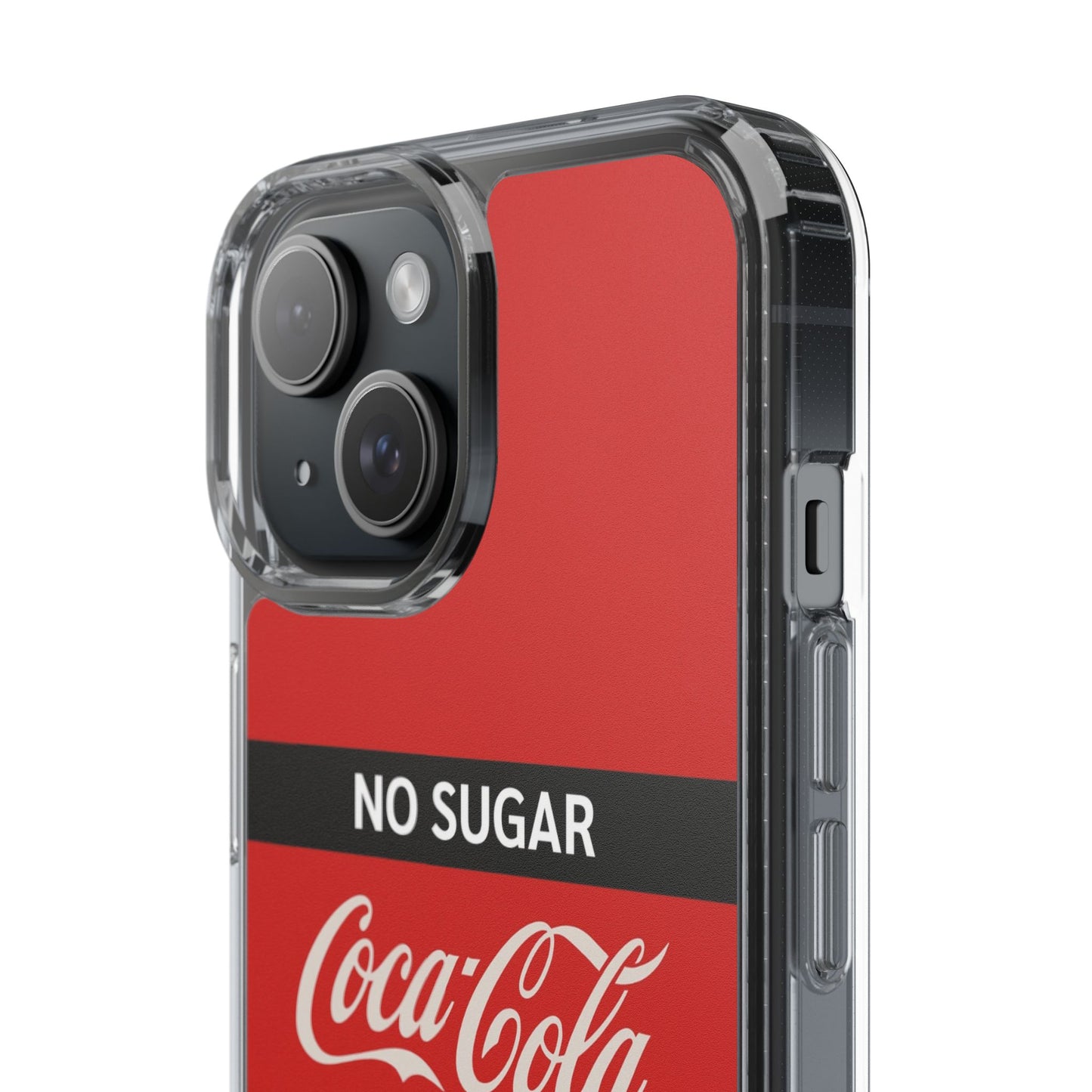 Coca-Cola No Sugar Clear Phone Case - Stylish and Trendy Accessory