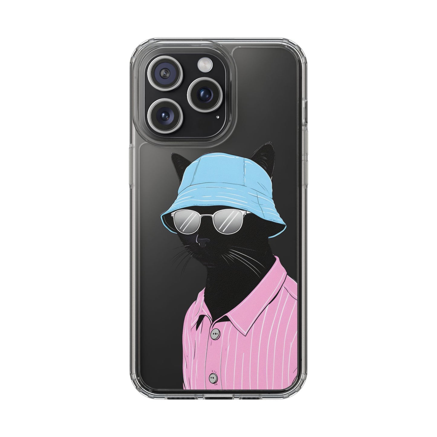 Cool Cat Phone Case with Sunglasses & Hat Design