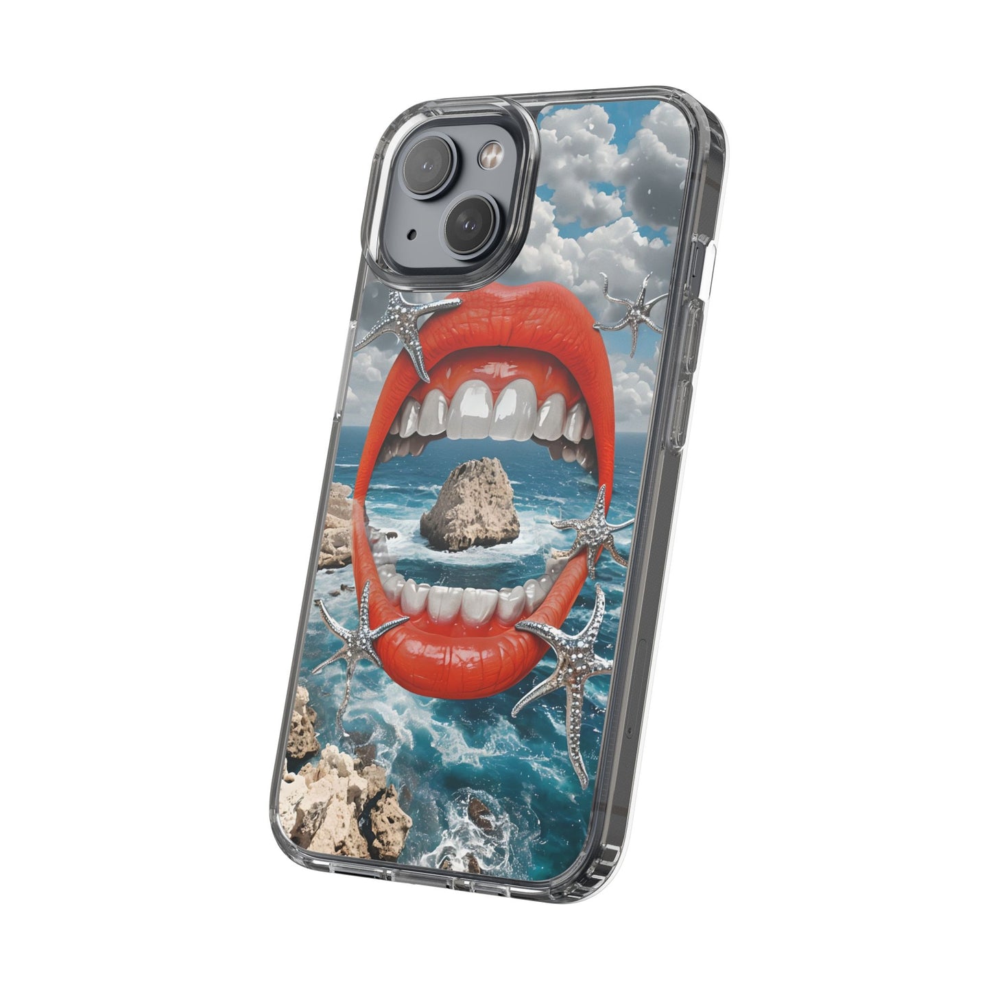 Ocean View Mouth Clear Phone Case - Beachy Vibe Design