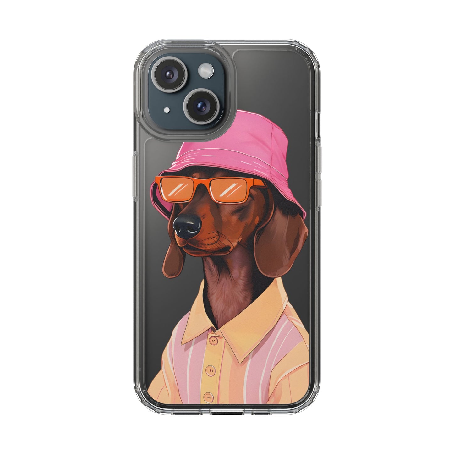 Cool Dachshund Clear Phone Case - Stylish Dog Design for Pet Lovers
