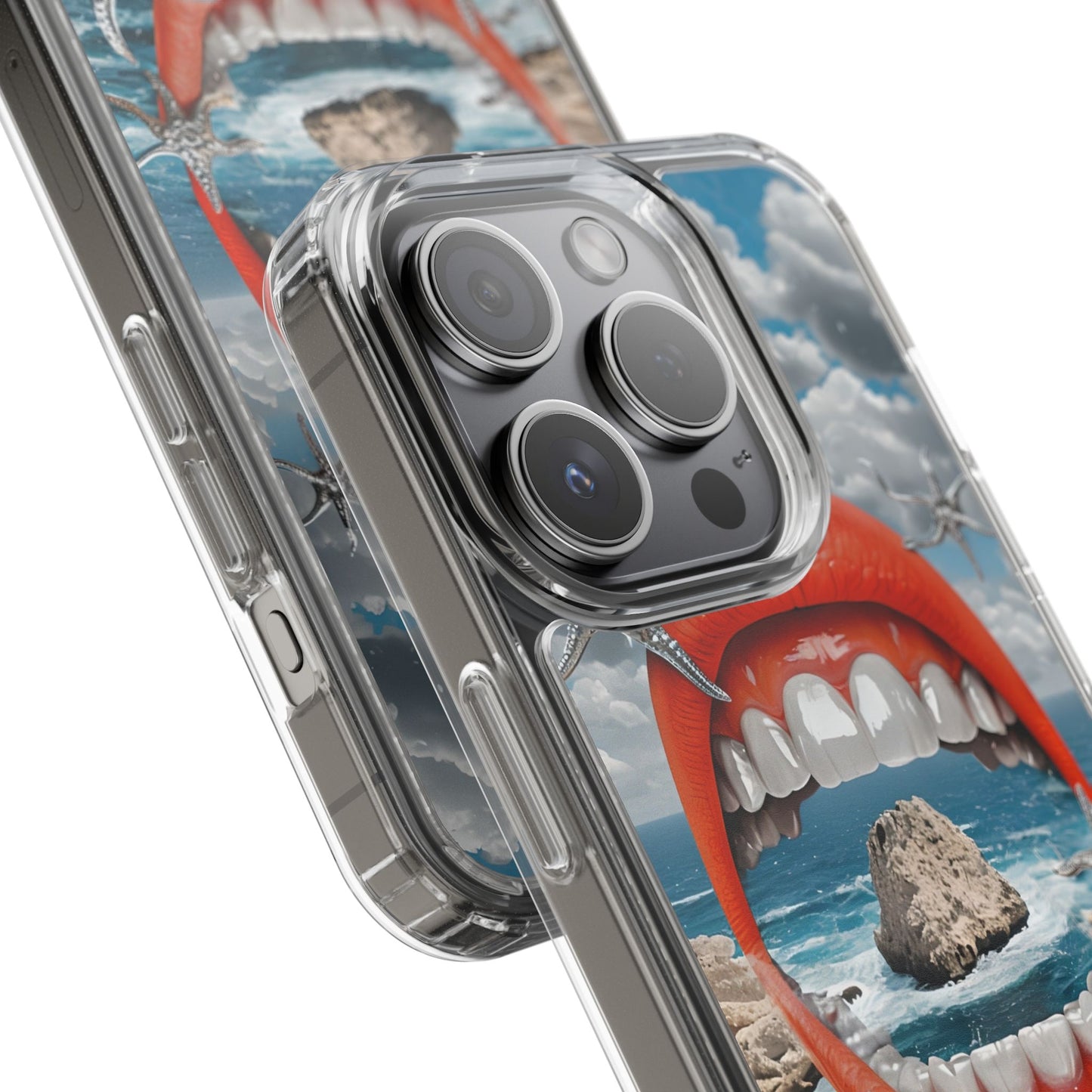 Ocean View Mouth Clear Phone Case - Beachy Vibe Design