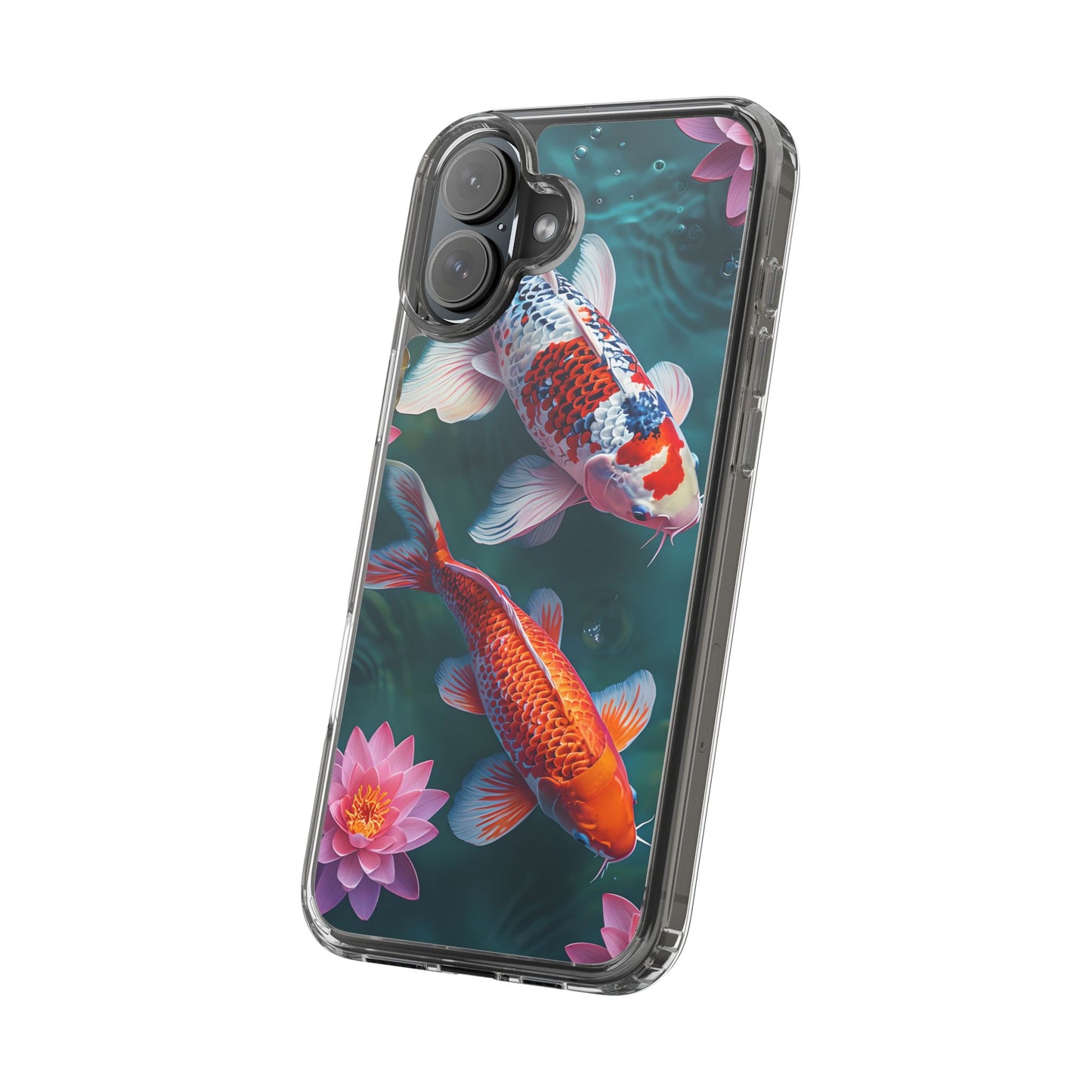 Koi Fish Clear Phone Case - Stylish Transparent Protector for Nature Lovers