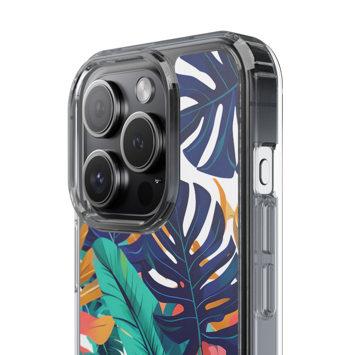 Tropical Leaf Clear Phone Case - Stylish & Protective for Nature Lovers