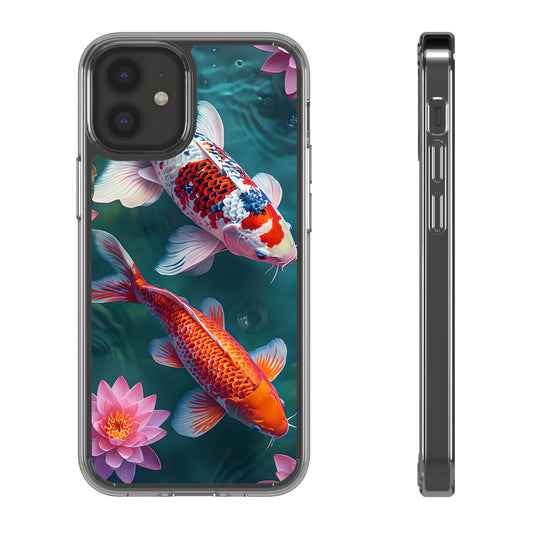 Koi Fish Clear Phone Case - Stylish Transparent Protector for Nature Lovers