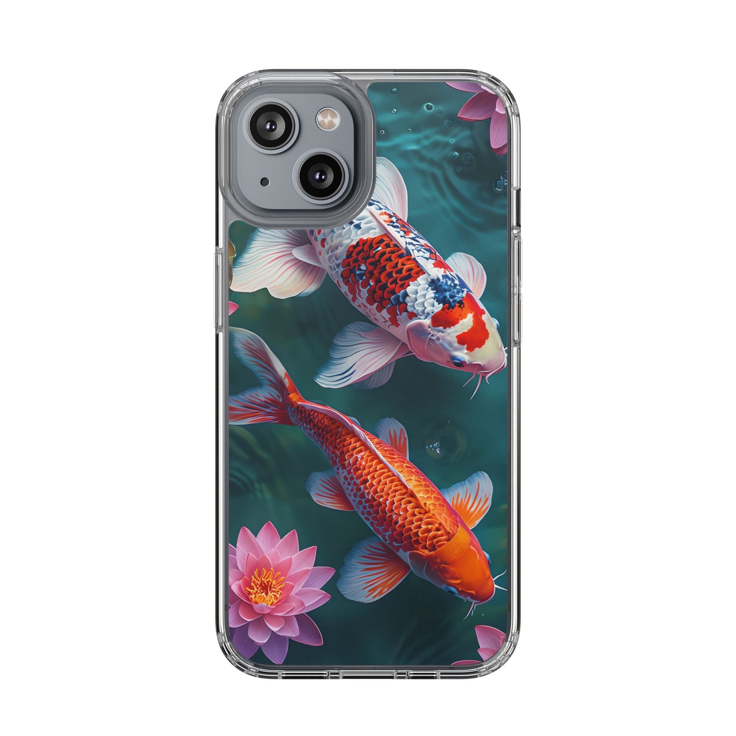 Koi Fish Clear Phone Case - Stylish Transparent Protector for Nature Lovers
