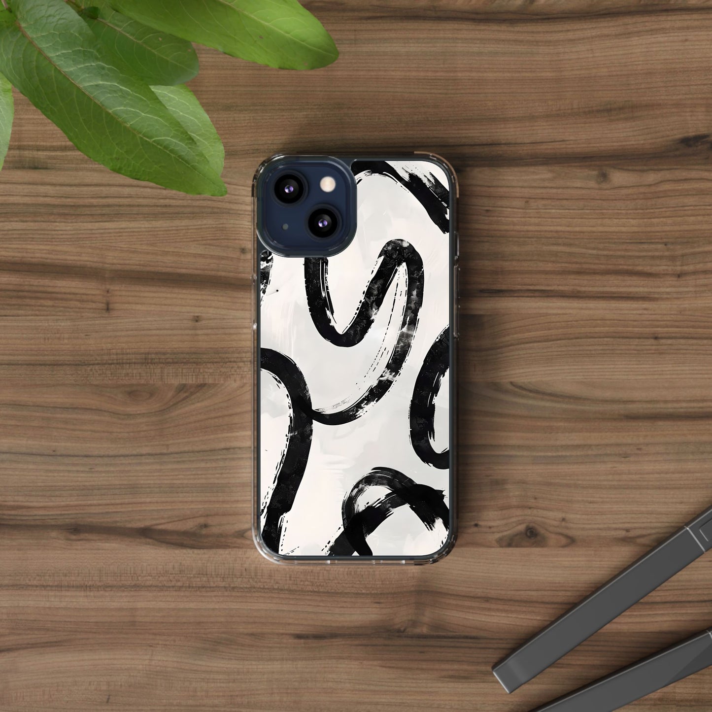 Modern Abstract Clear Phone Case, Trendy Cellphone Protector, Minimalist Style, Gift for Him or Her, Unique Phone Cover