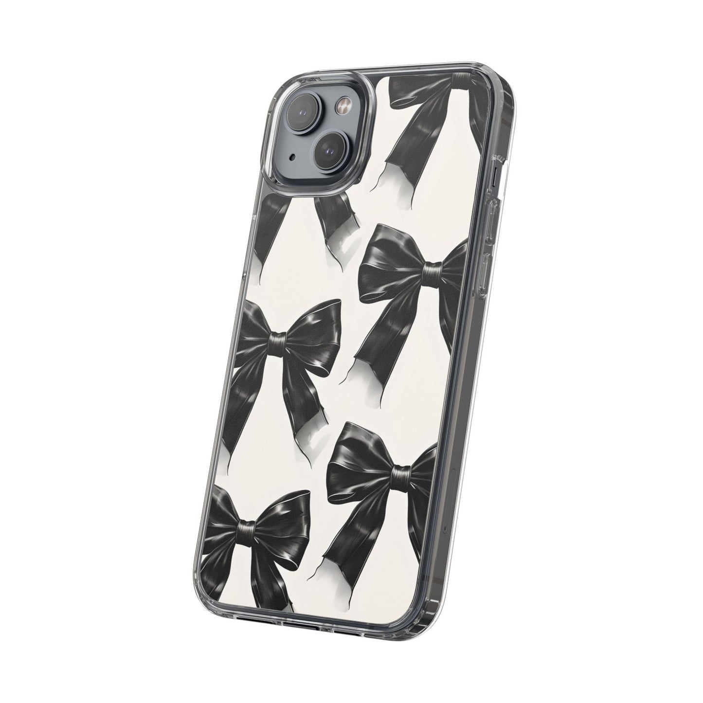 Elegant Bow Clear Phone Case - Stylish & Protective