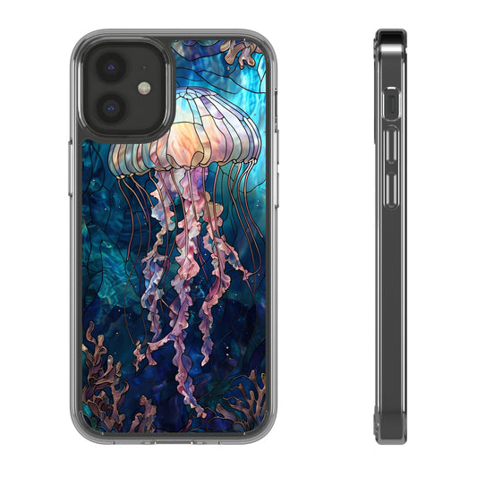 Ocean Jellyfish Clear Phone Case - Vibrant Marine Design for iPhone