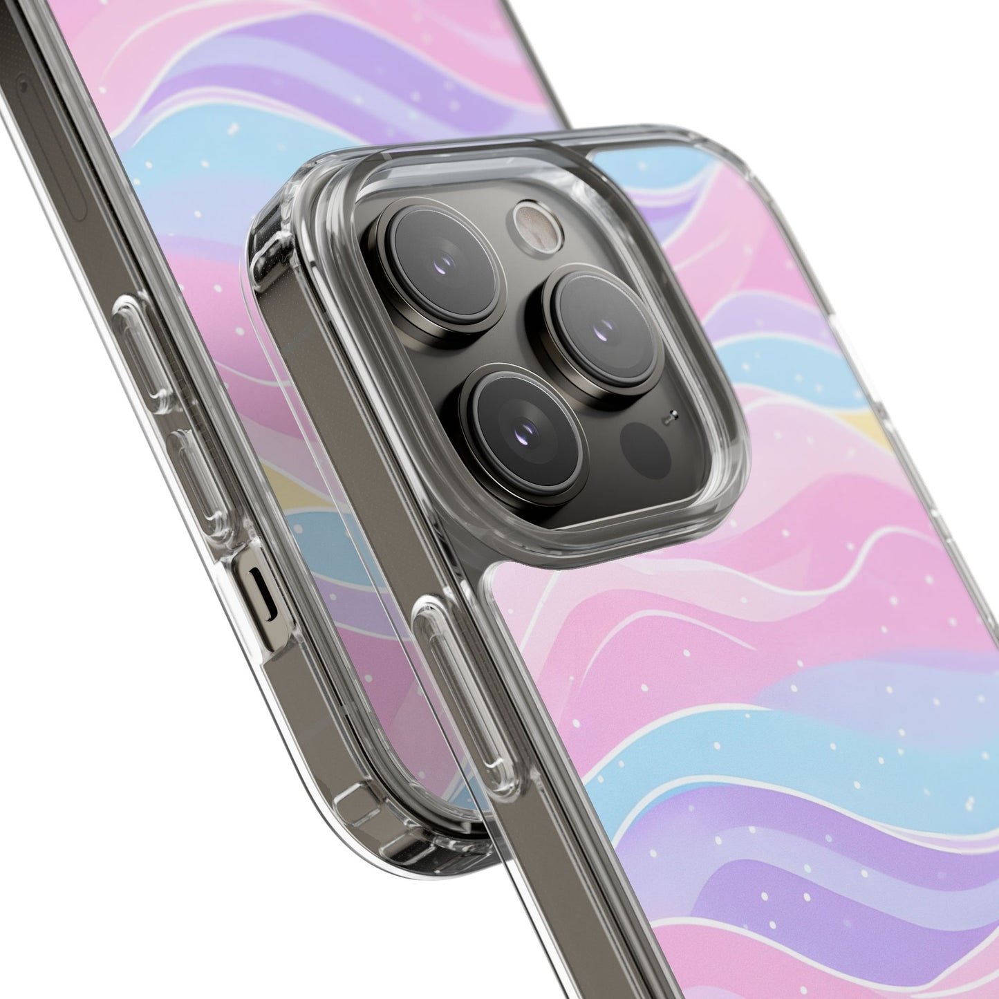 Pastel Wave Clear Phone Case - Stylish Protection for Your Device