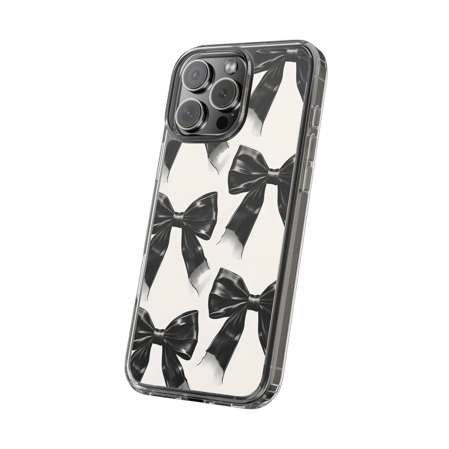 Elegant Bow Clear Phone Case - Stylish & Protective