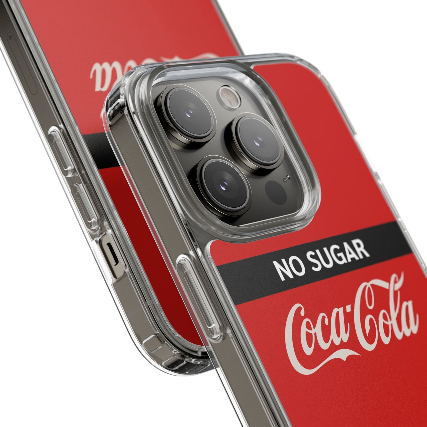 Coca-Cola No Sugar Clear Phone Case - Stylish and Trendy Accessory