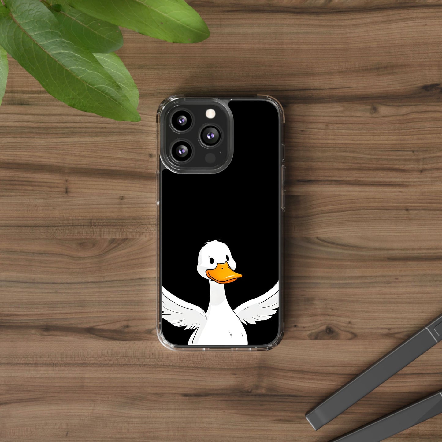 Cute Duck Clear Phone Case - Fun Animal Design for iPhone
