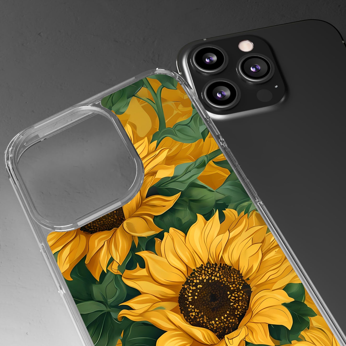 Sunflower Clear Phone Case – Stylish Floral Protective Cover