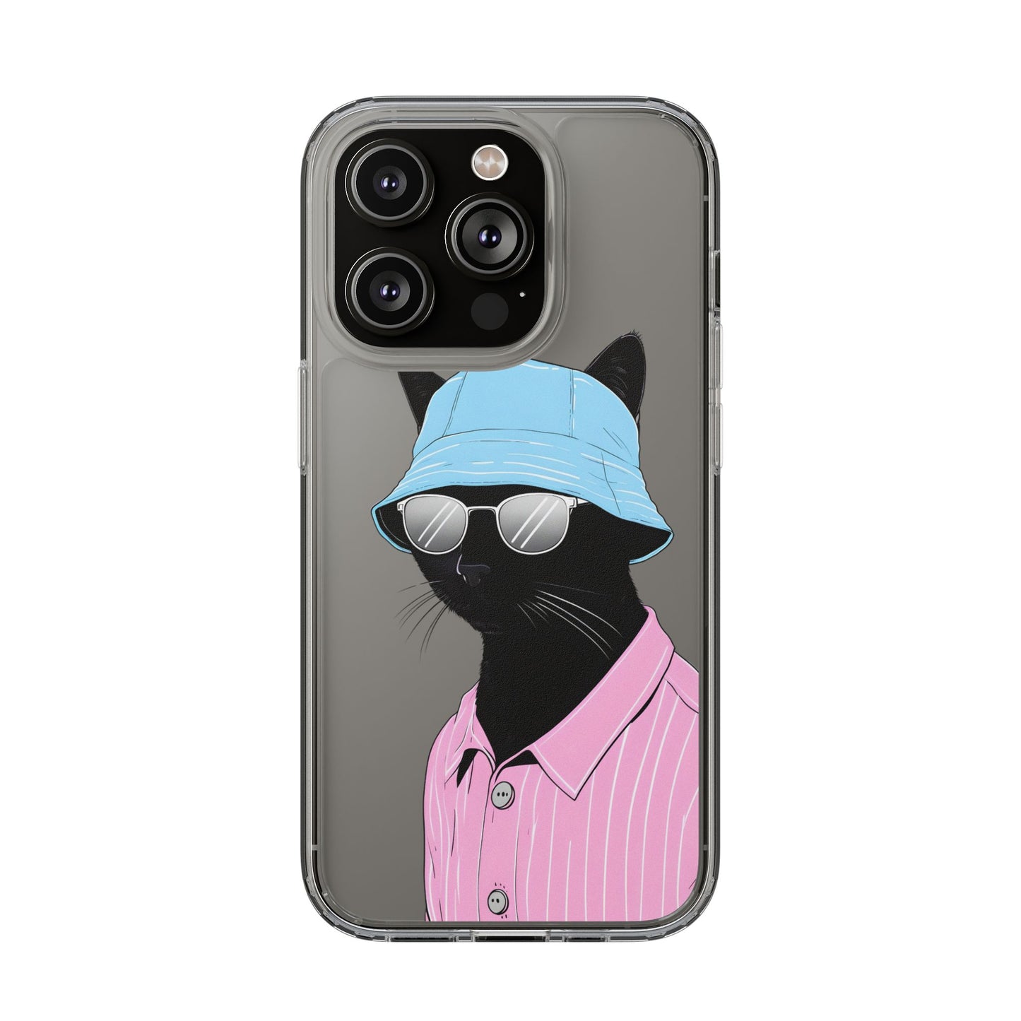 Cool Cat Phone Case with Sunglasses & Hat Design