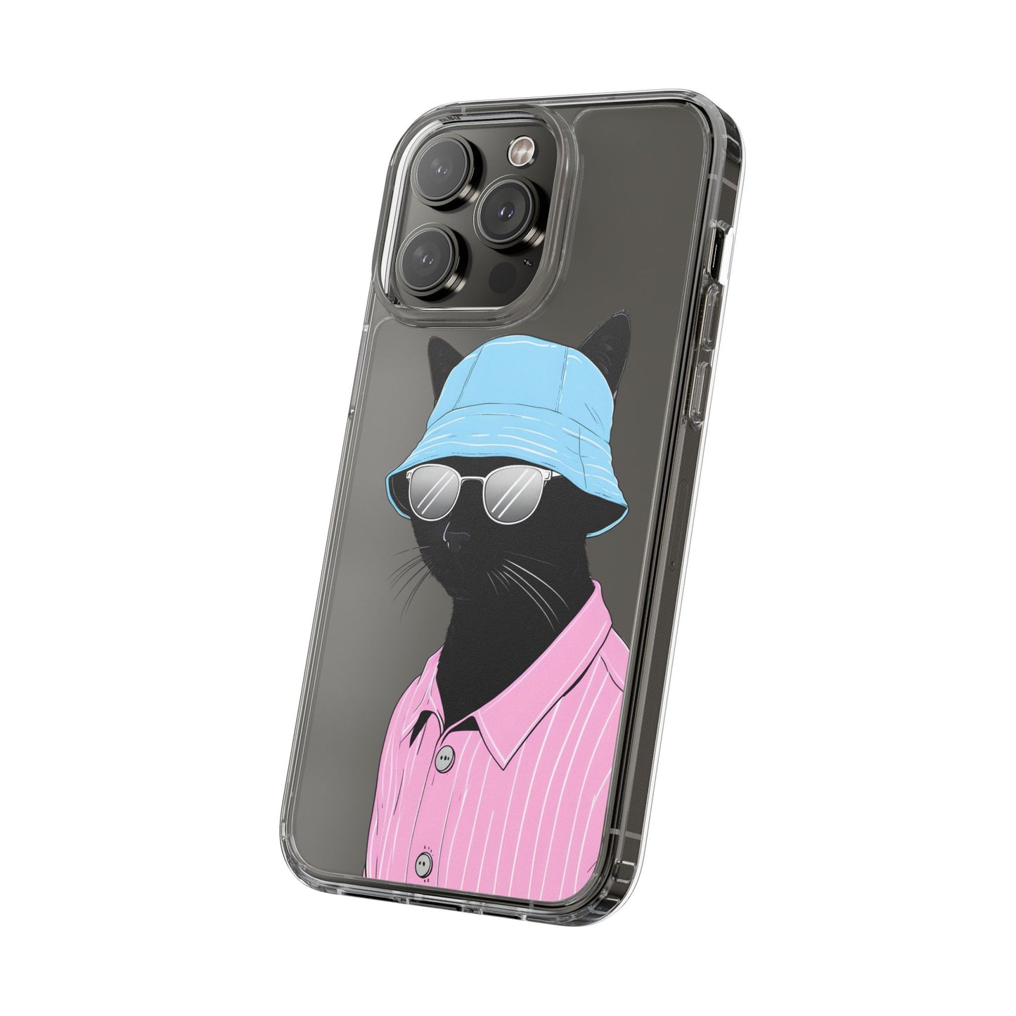 Cool Cat Phone Case with Sunglasses & Hat Design