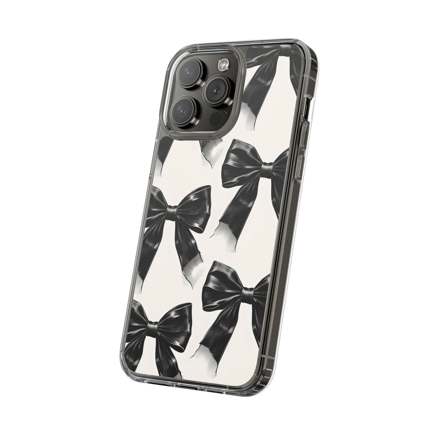 Elegant Bow Clear Phone Case - Stylish & Protective