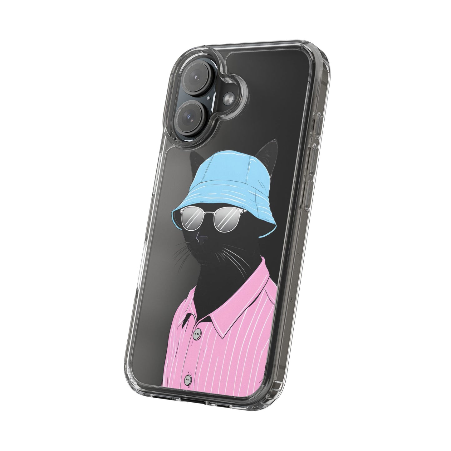 Cool Cat Phone Case with Sunglasses & Hat Design