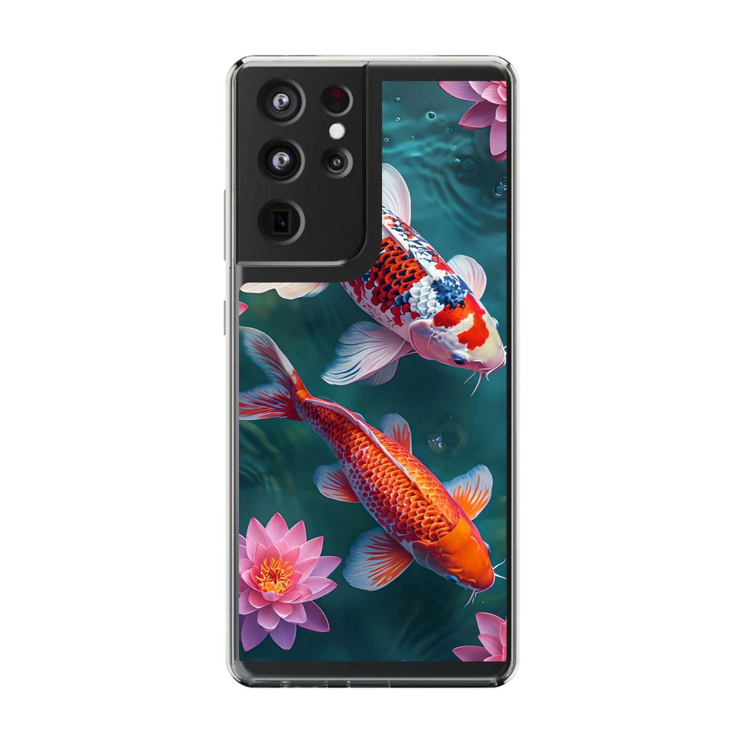 Koi Fish Clear Phone Case - Stylish Transparent Protector for Nature Lovers