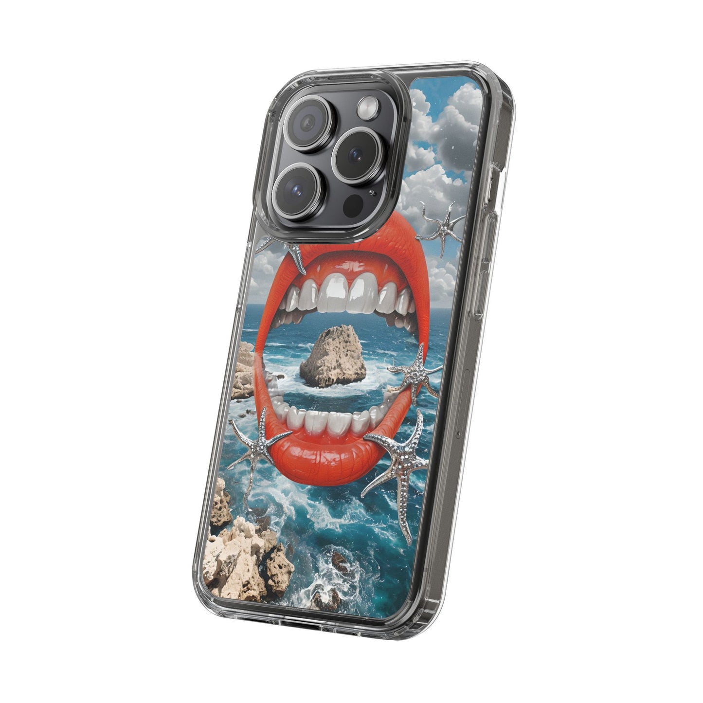 Ocean View Mouth Clear Phone Case - Beachy Vibe Design