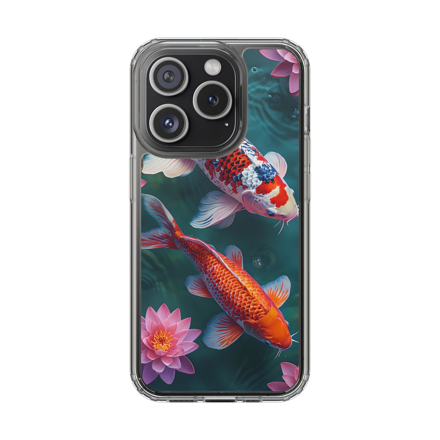 Koi Fish Clear Phone Case - Stylish Transparent Protector for Nature Lovers