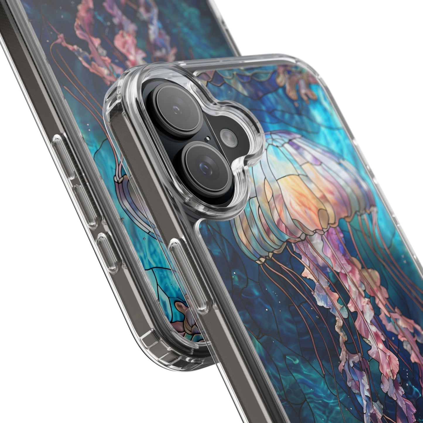 Ocean Jellyfish Clear Phone Case - Vibrant Marine Design for iPhone