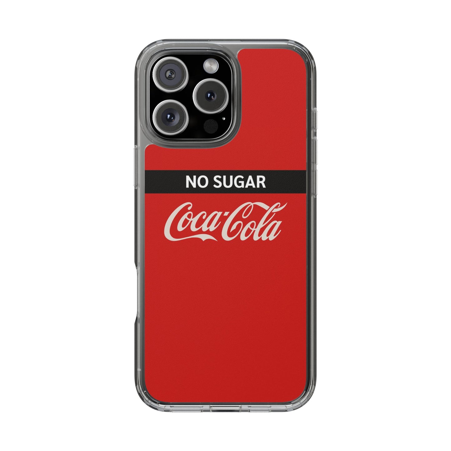 Coca-Cola No Sugar Clear Phone Case - Stylish and Trendy Accessory