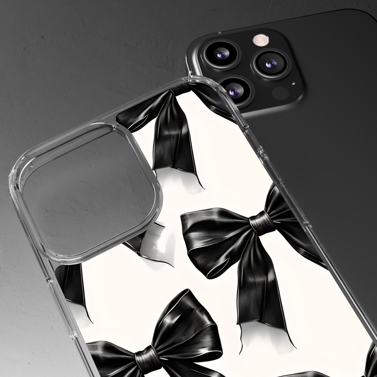 Elegant Bow Clear Phone Case - Stylish & Protective