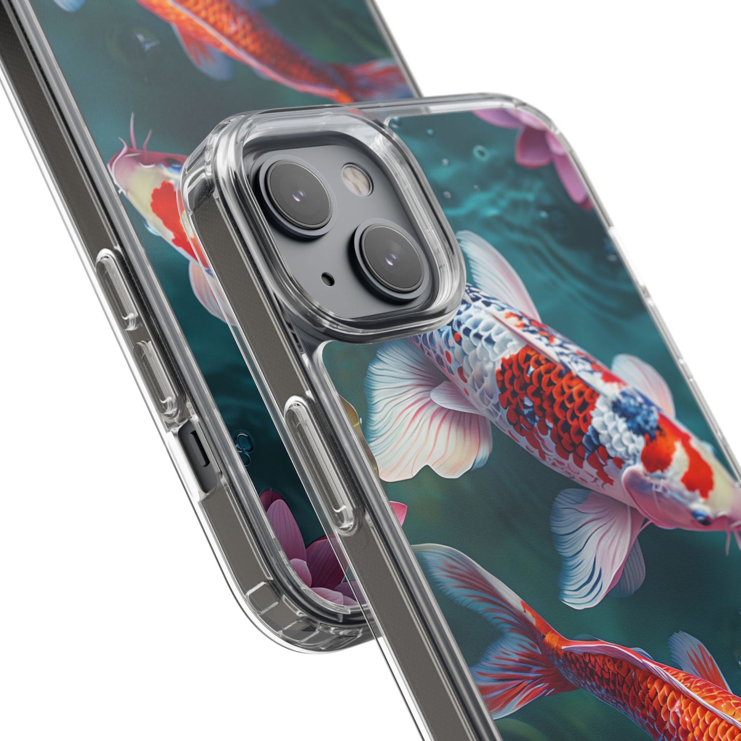 Koi Fish Clear Phone Case - Stylish Transparent Protector for Nature Lovers